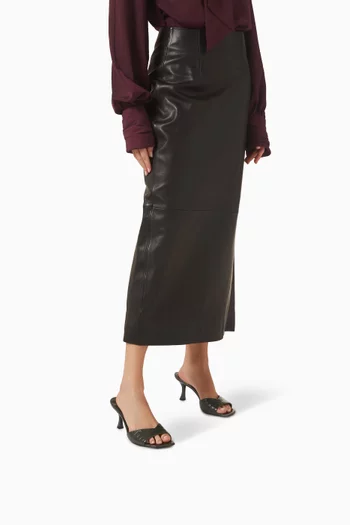 Skye 70 Mule Sandals in Croc-embossed Leather