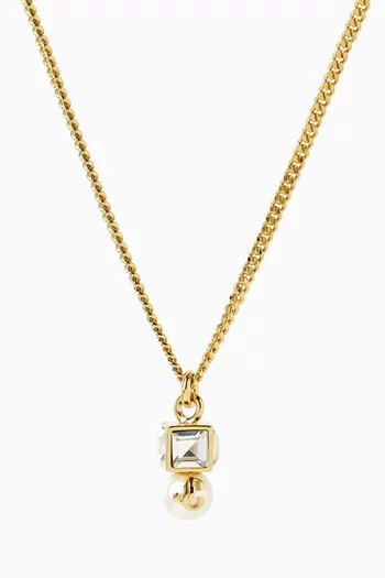 JC Pearl Cube Necklace in Metal