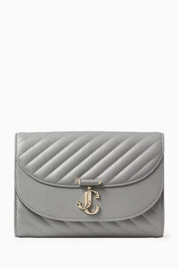 The Curve Clutch Bag in Quilted Leather