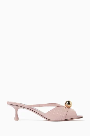 حذاء سيفا مفتوح من الخلف بكعب 50 مم جلد