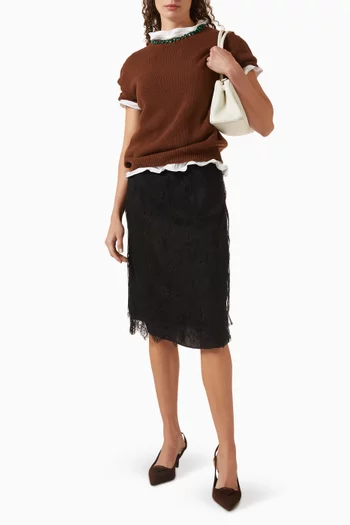 Embellished Sweater in Virgin Wool Blend