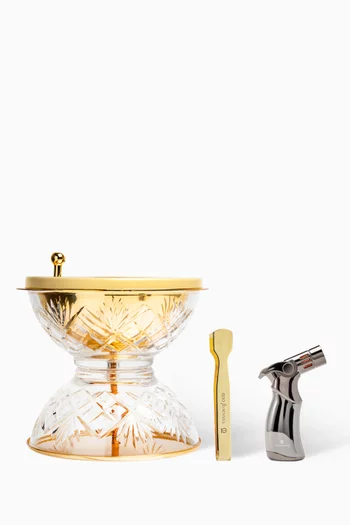 مجموعة هدايا عود رويال كريستال ذهبية، 8 قطع