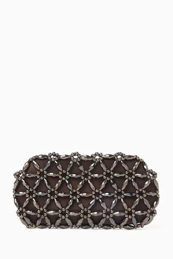 Tebea Clutch in Beads & Silk Satin