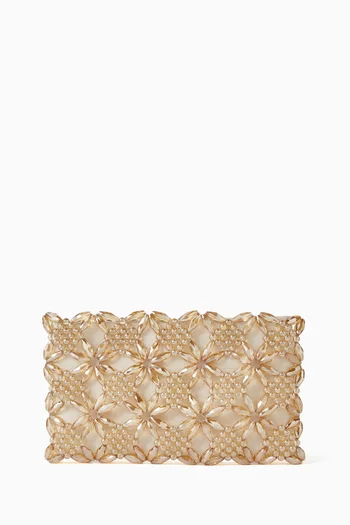 Rhea Clutch in Satin & Beads