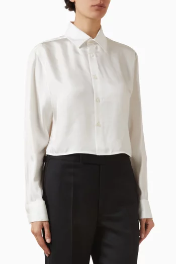 Crop Shirt in Silk Twill