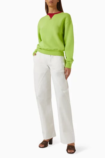 Contrast-collar Sweatshirt in Cotton