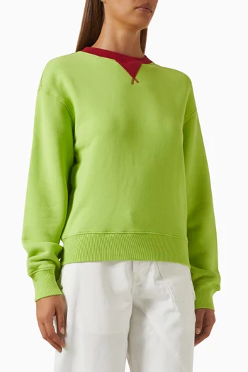 Contrast-collar Sweatshirt in Cotton