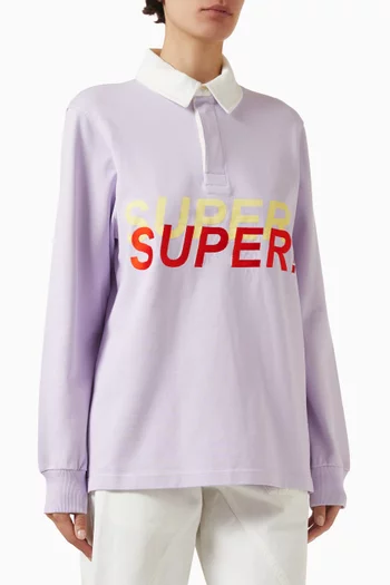 تي شيرت بولو رغبي بعبارة Super Super جيرسيه