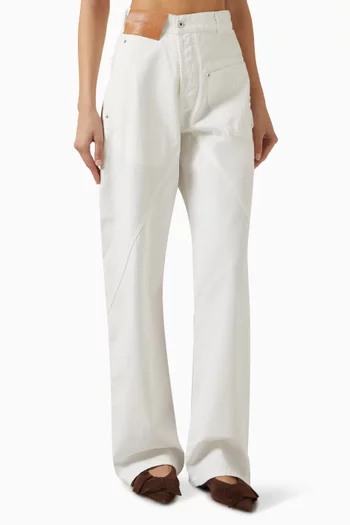 بنطال جينز وورك وير بتصميم مائل دينم