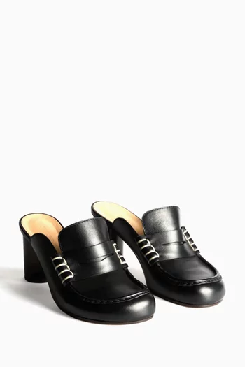 Loafer Heeled Mules in Nappa