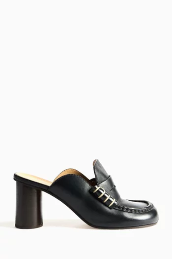 Loafer Heeled Mules in Nappa
