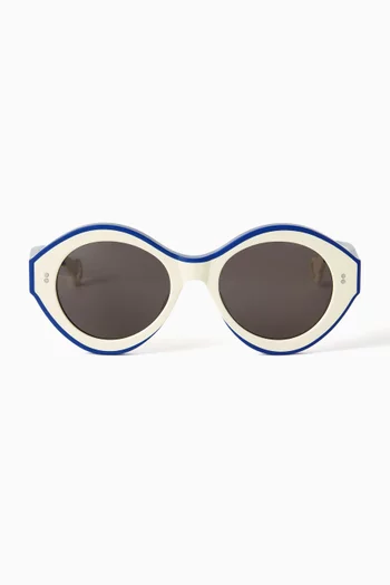Round Contrast Sunglasses in Acetate