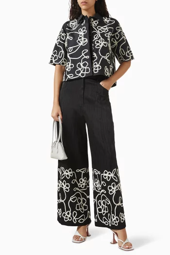 Verse Embroidered Pants