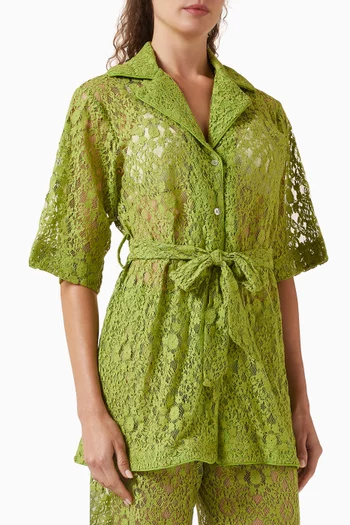 Ellie Belted Shirt in Lace