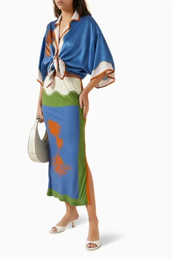 Kauai Midi Slip Skirt in Viscose-jersey