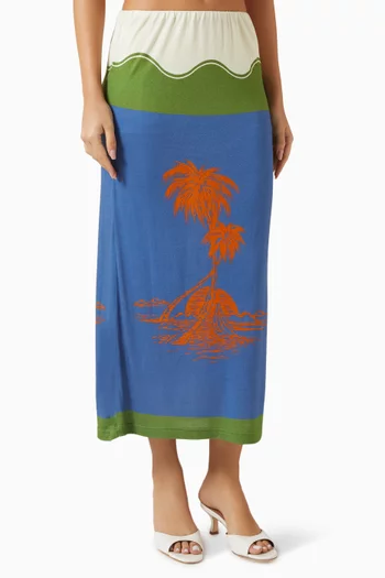 Kauai Midi Slip Skirt in Viscose-jersey