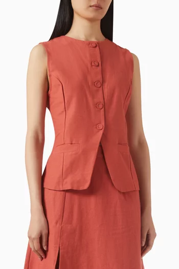 Shaped Vest in Cotton Blend