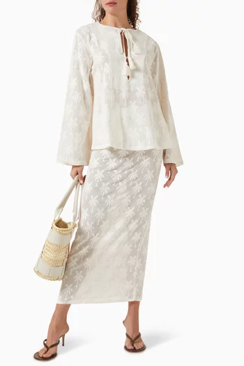 بلوزة سوينغ قطن ودانتيل