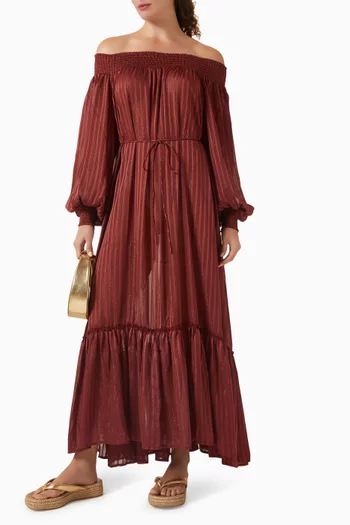 Off-shoulder Maxi Dress in Lurex