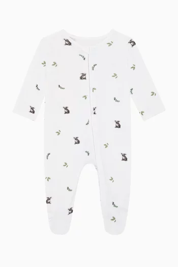 Brown Bear Zip Sleepsuit in Bamboo & Cotton