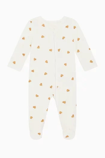 Heart Zip Sleepsuit in Bamboo & Cotton