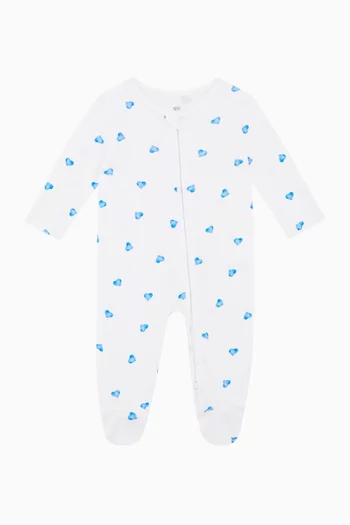 Heart Zip Sleepsuit in Bamboo & Cotton