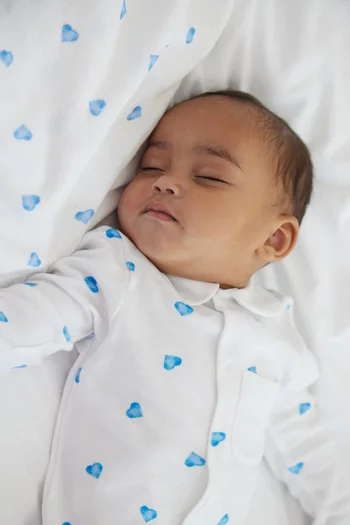 Heart Collar Sleepsuit in Bamboo & Cotton