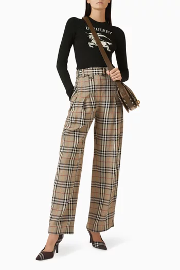 سترة منسوجة بشعار الماركة مزيج صوف