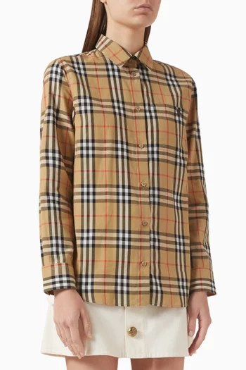 قميص ايما بنقشة مربعات قطن