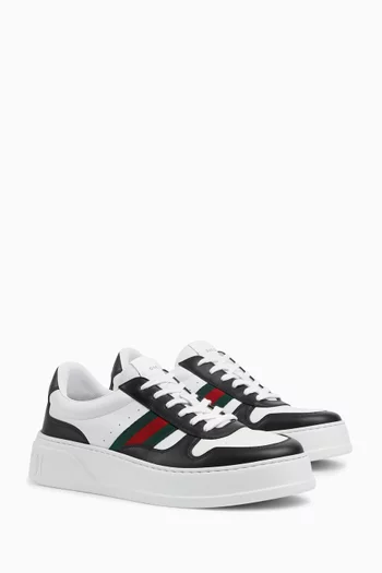 سنيكرز بنعل سميك جلد