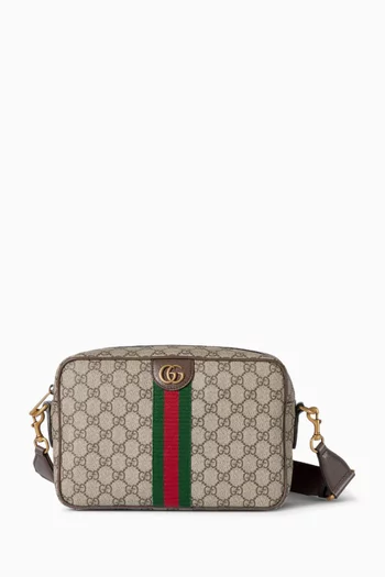 حقيبة كتف أوفيديا متوسطة قنب بشعار حرفي GG