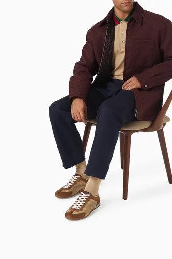 Shift Sneakers in Suede & GG Canvas