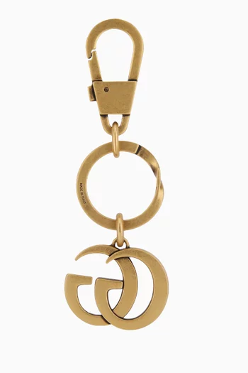 سلسلة مفاتيح بشعار حرفي GG معدن