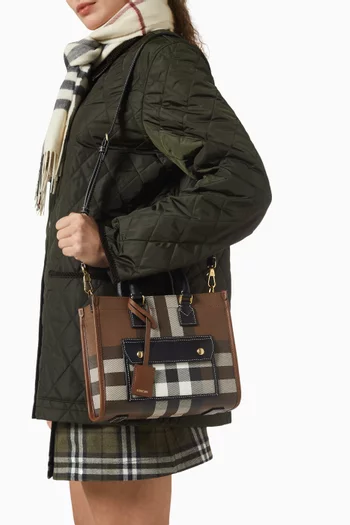 Mini Freya Tote Bag in Check Canvas
