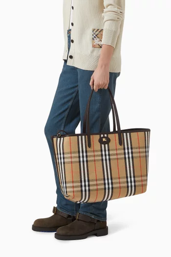 حقيبة يد بلومزبري متوسطة بوجهين جلد بارز الملمس