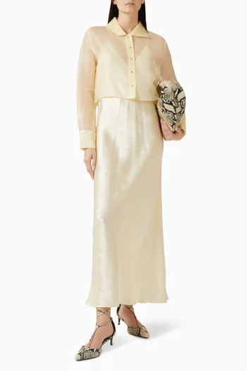 Jasen Crop Top in Silk Organza