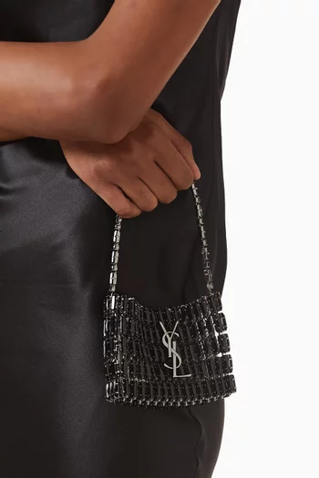 حقيبة مسائية مايكرو مطرزة بالكريستال