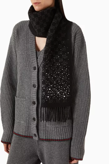Cristie Crystal-embellished Scarf in GG Wool