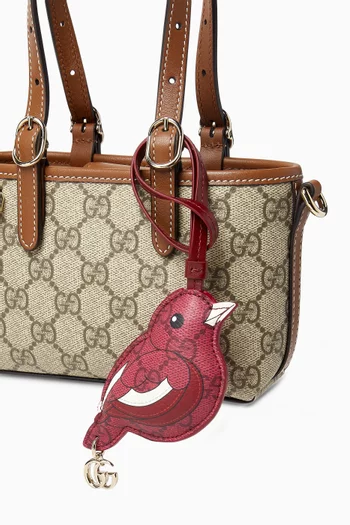 حلية حقيبة بتصميم طائر قماش بنقشة شعار حرفي GG