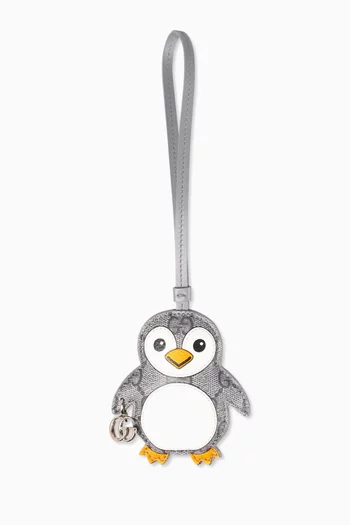 حلية حقيبة بتصميم بطريق قماش بنقشة شعار حرفي GG