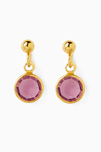 1980s Vintage Amethyst Drop Earrings