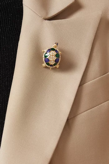 بروش بتصميم سلحفاة مطلي بالمينا فينتج من الثمانينيات