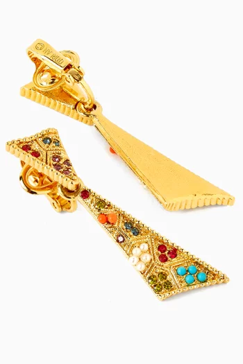 أقراط متدلية بمشبك فينتج من الثمانينيات