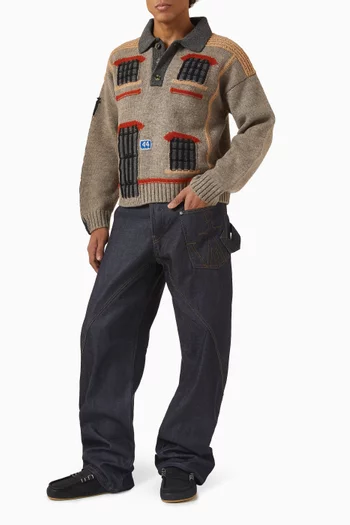 سترة بولو بتصميم منزل صوف