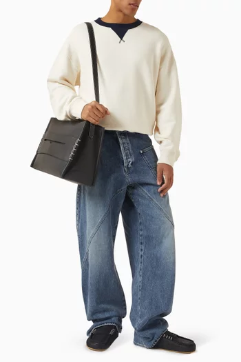 Contrast Collar Sweatshirt in Cotton