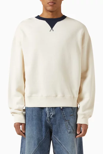 Contrast Collar Sweatshirt in Cotton