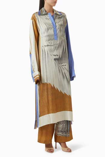 فستان جورجيا طويل بنقشة