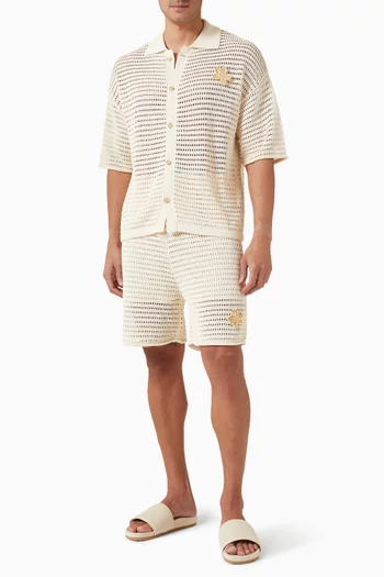 Crochet Flower Shorts in Cotton-blend