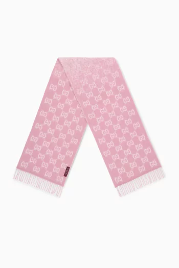 وشاح بشرّابات مزيج صوف ألباكا بشعار حرفي GG