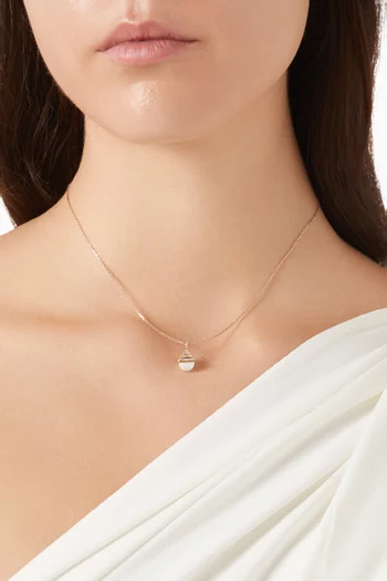 قلادة كليو ريف بدلاية ميني مرصعة بالماس ذهب وردي عيار 18